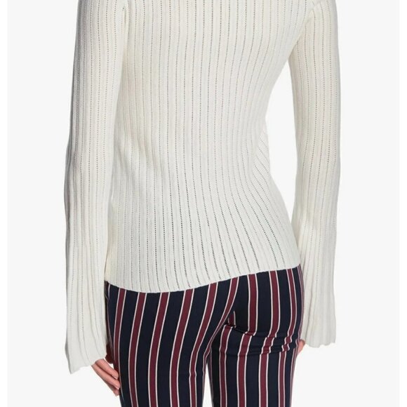 FRAME Bell Sleeve Pointelle Rib Knit Sweater Size XS - Picture 11 of 11